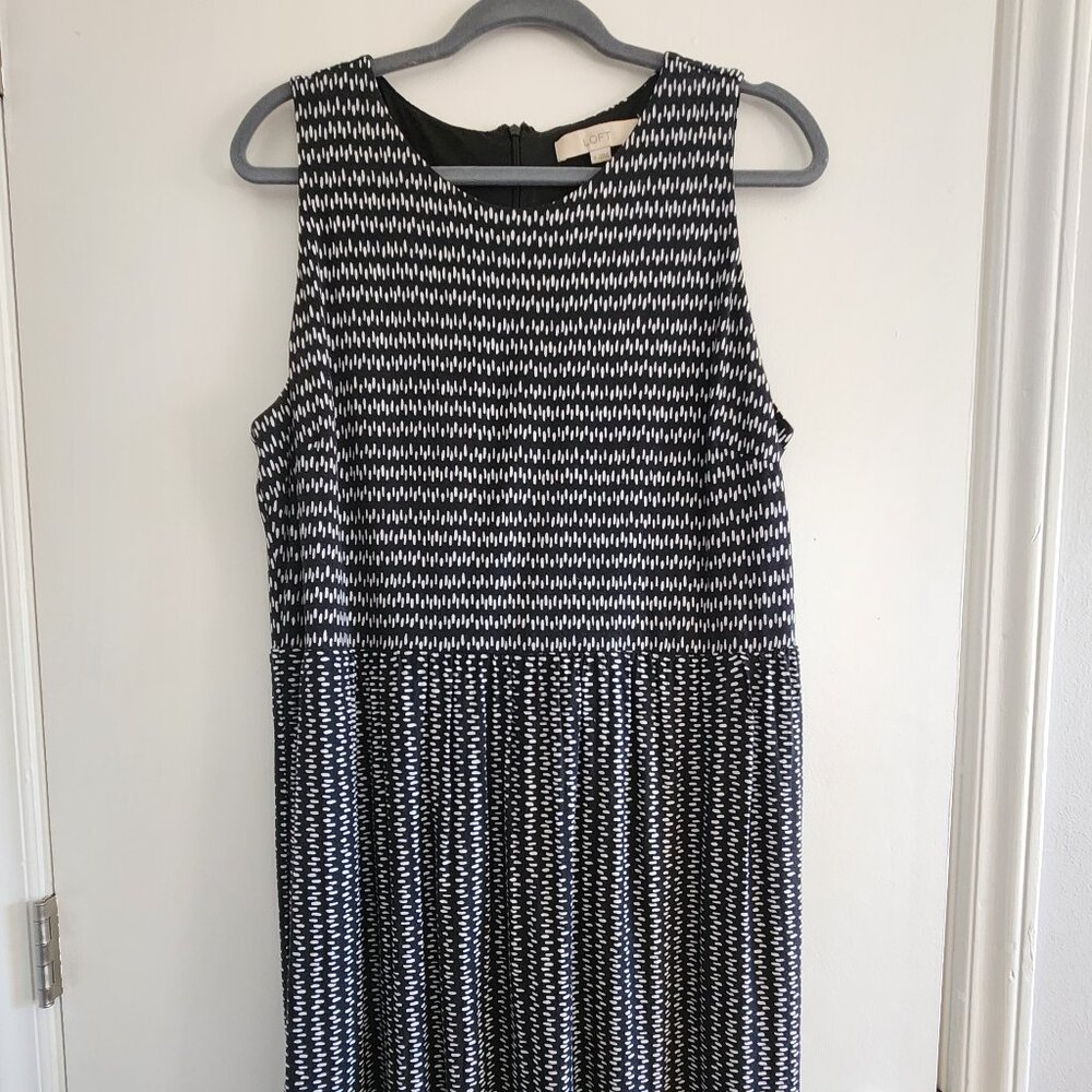 Black and white tick pattern tank dress